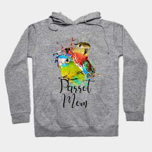 Turquoise Parakeet Parrot Mom White Hoodie